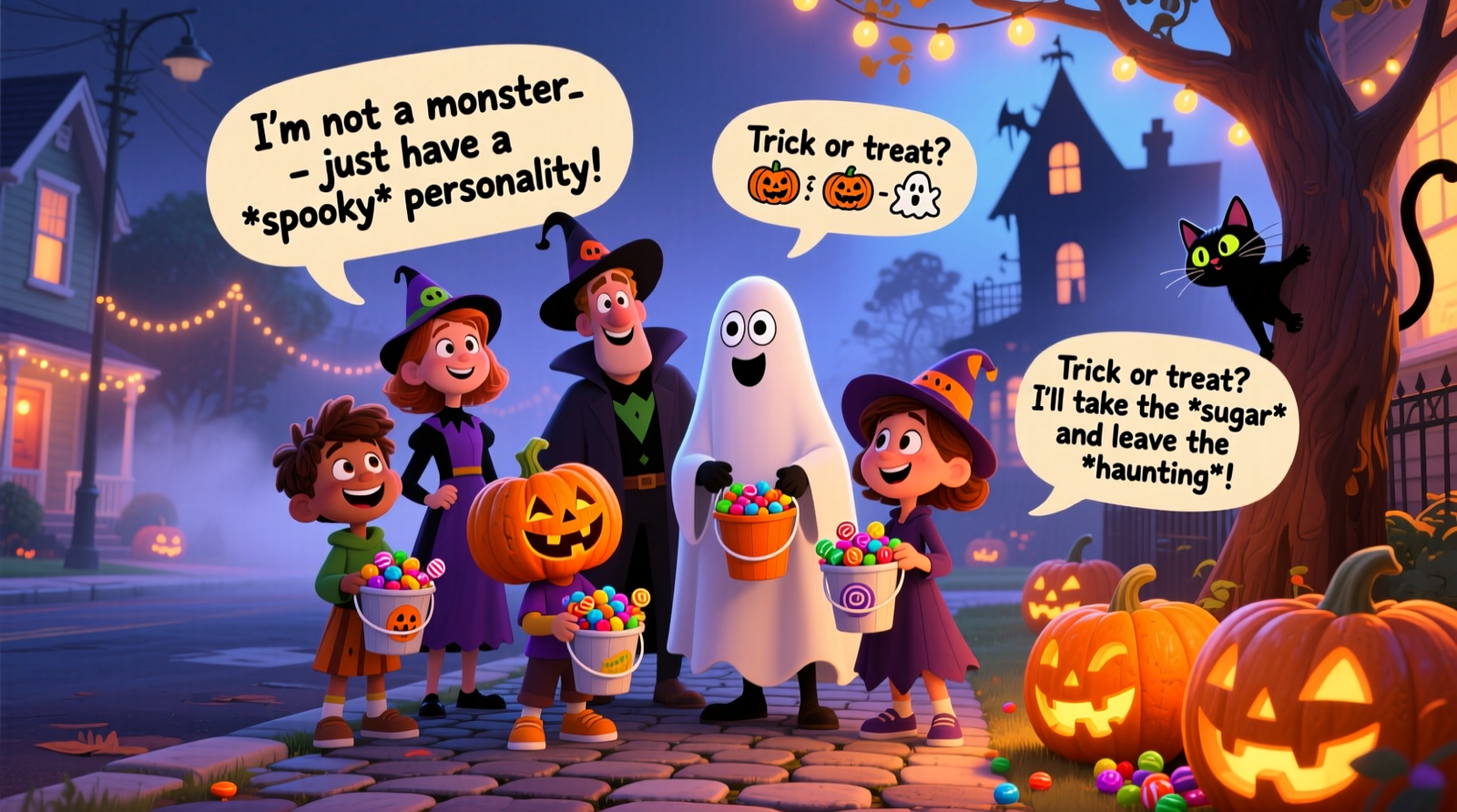 Read more about the article Hilarious Halloween Trick-or-Treat Jokes for Kids and Adults 🎃👻